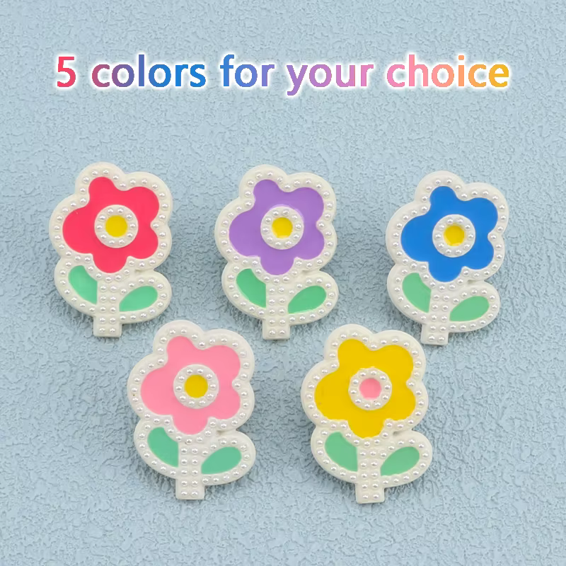 Breloques de chaussure de fleur en plastique conception lacets Clips boucle lacets de chaussure déco