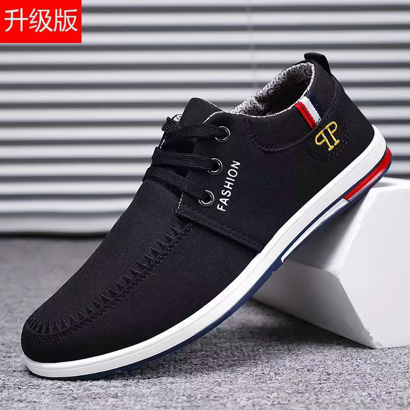 Chaussures en toile pour homme style coréen Beijing Old Man – Anti-odeur, décontractées, à enfiler, 