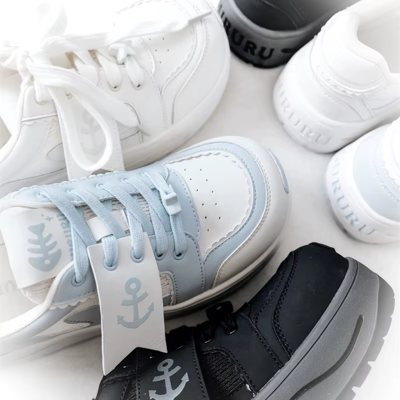 Navy Run Gururu Original marin Style chaussures simples été Lolita filles baskets à semelles épaisse