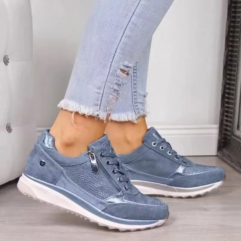 Baskets compensées résistantes à l'usure pour femmes, chaussures légères pour femmes, chaussures can