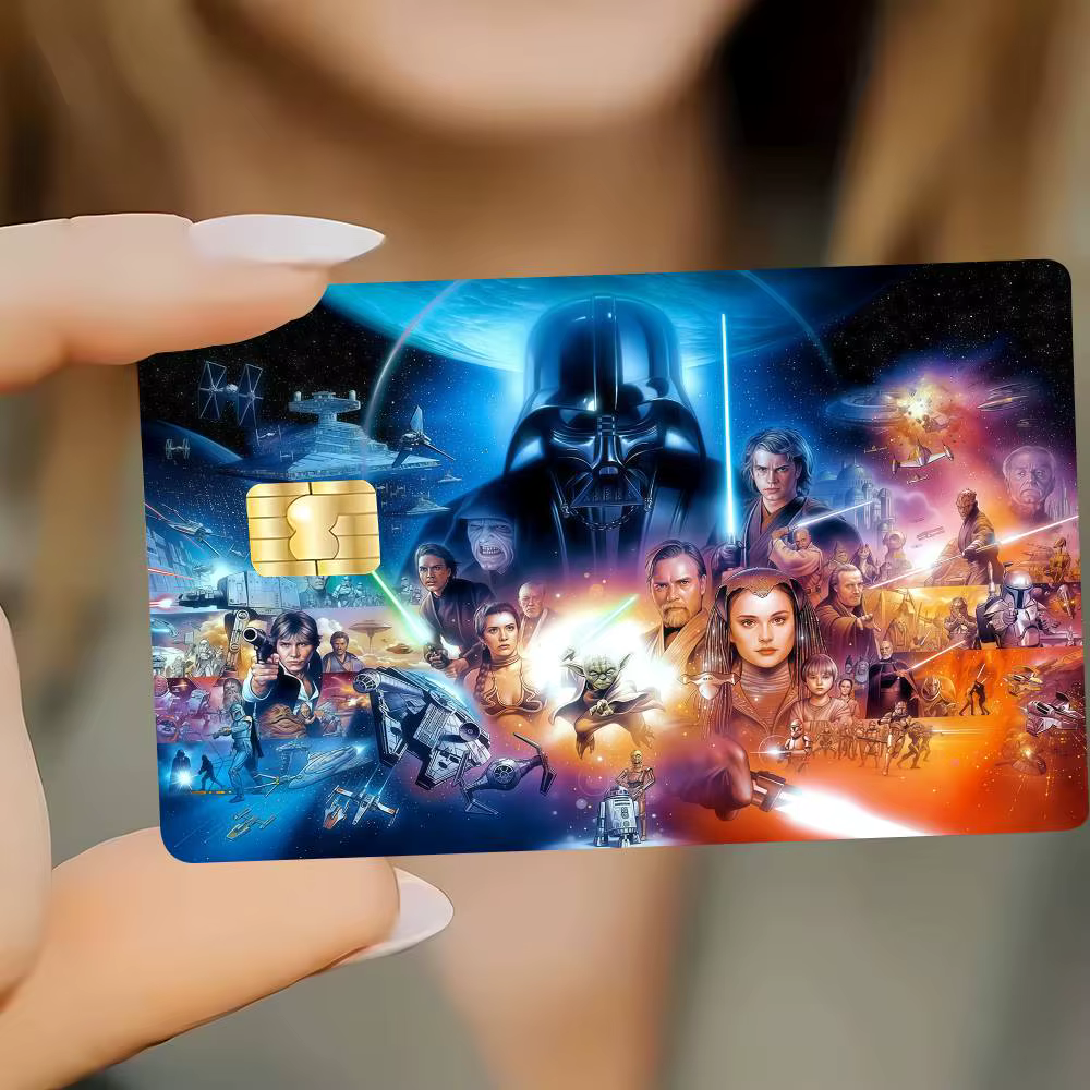 Autocollants pour cartes de crédit S-STAR W-WARS Classic Movie Cover, impression d'image d'anime sur