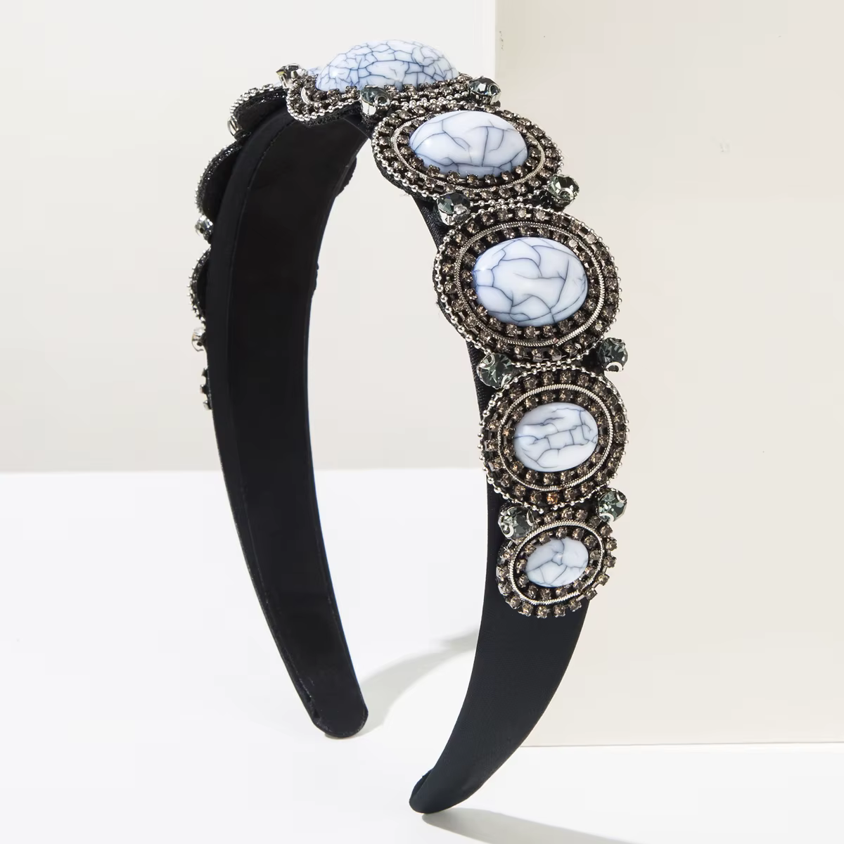 Bandeau de cheveux de style baroque pour femmes, mode européenne et américaine, avec bords larges et