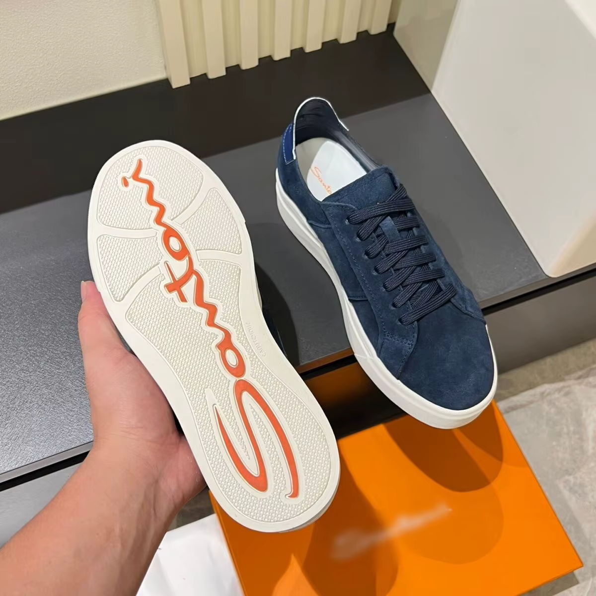 Baskets décontractées de luxe pour hommes, nouveau design, en daim, color block, plateforme épaisse,