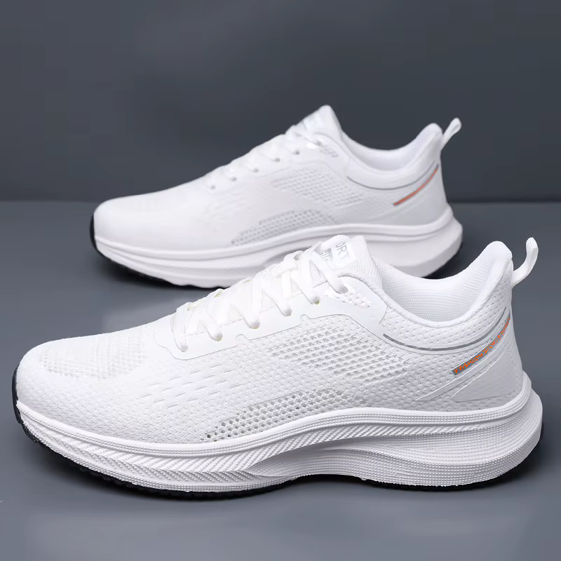 Chaussures de course en maille blanche pour hommes, baskets de sport légères et respirantes, antidér