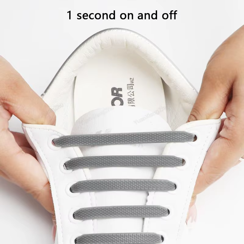 16 pièces lacets en Silicone pour chaussures sans cravate lacets de chaussures lacets élastiques bas