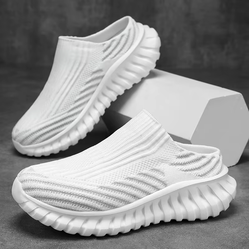Moipheng – chaussures d'été en maille pour femmes, demi-chaussures blanches décontractées à enfiler,