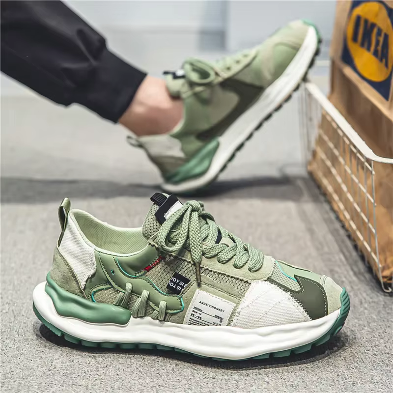 Baskets à plateforme en maille respirante pour hommes, chaussures de sport canisées, confortables, b