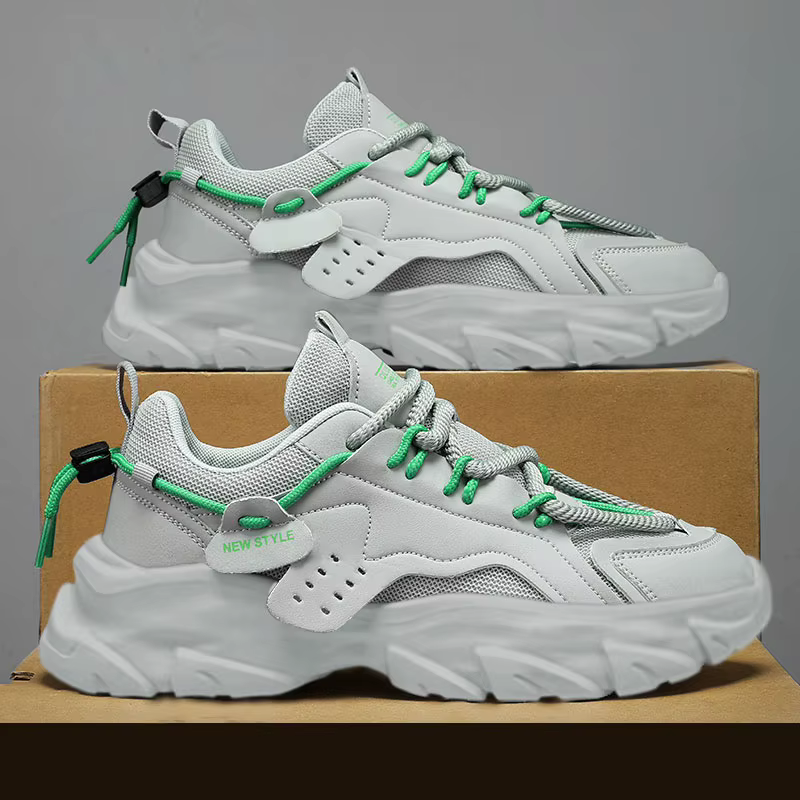 Chaussures de Sport à semelle épaisse pour hommes, baskets simples et décontractées à la mode, en ca