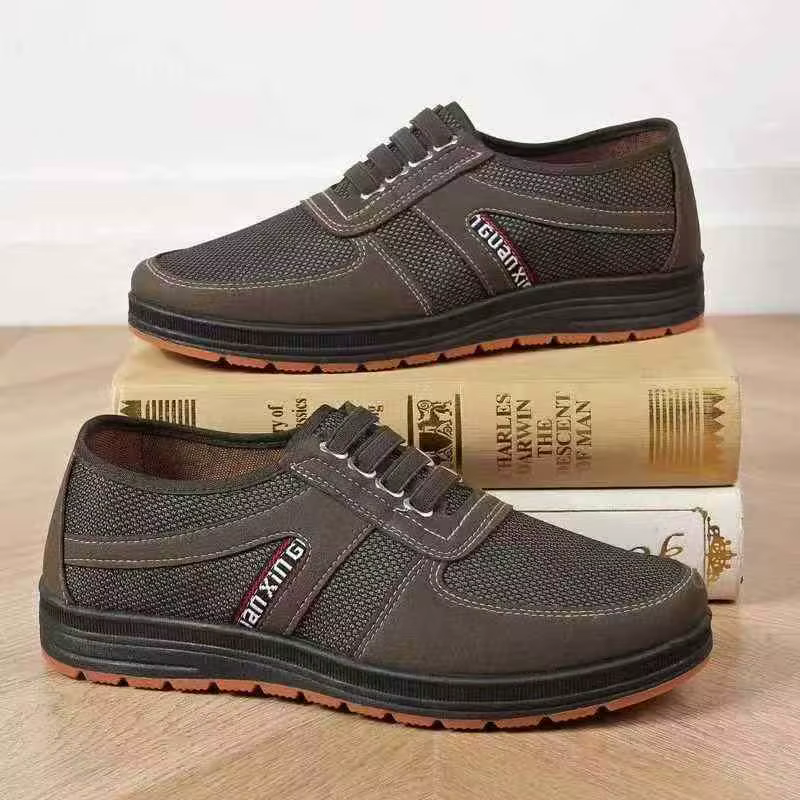 Chaussures à enfiler à quatre nervures pour hommes, avec semelle tendineuse de vache, chaussures déc