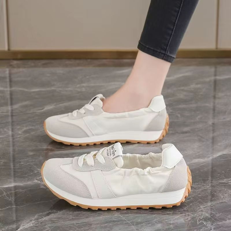 Chaussures pour femmes à semelle souple, en toile tendance, confortables, à lacets, antidérapantes, 