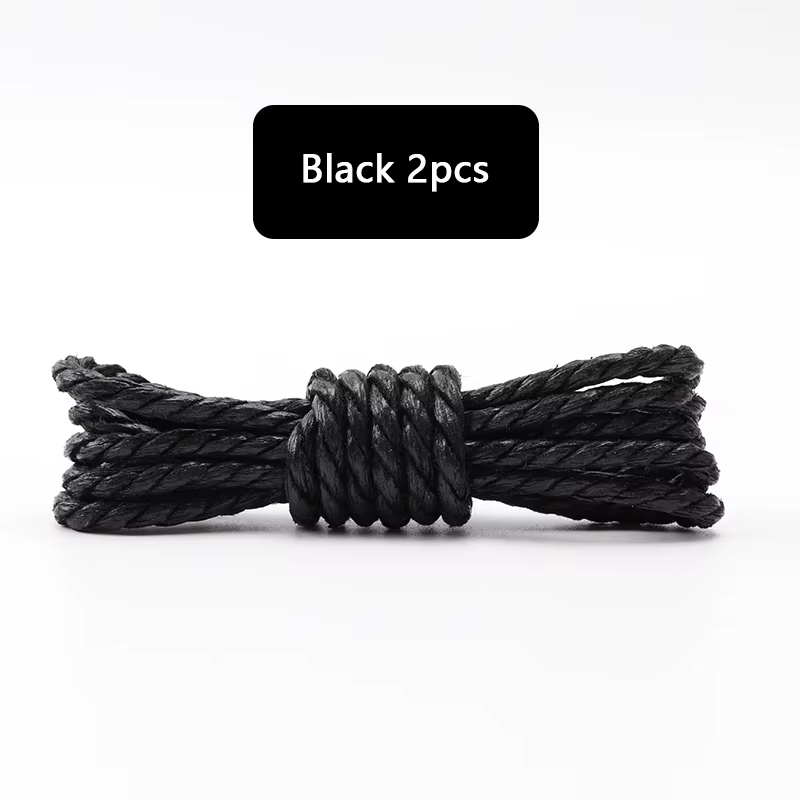 1 paire de lacets ronds en cuir ciré pour chaussures, bottes de loisirs en plein air, lacets pour ho