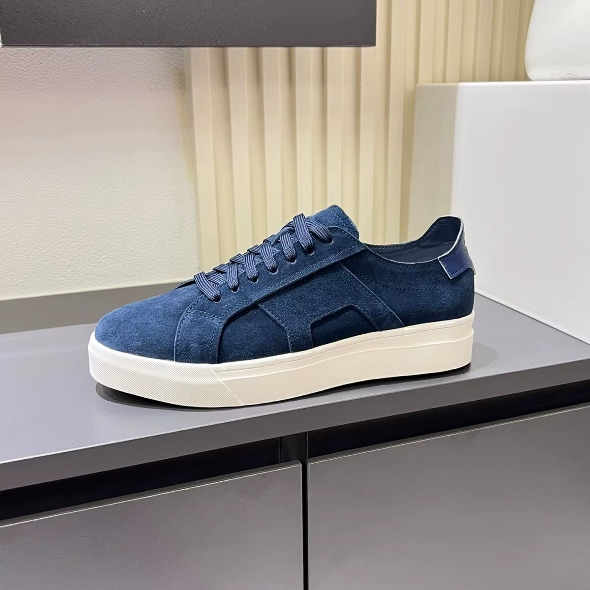Baskets décontractées de luxe pour hommes, nouveau design, en daim, color block, plateforme épaisse,