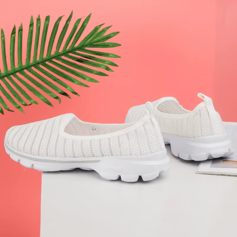 STRONGSHEN – baskets d'été pour femmes, chaussures plates à enfiler, mocassins de marche décontracté