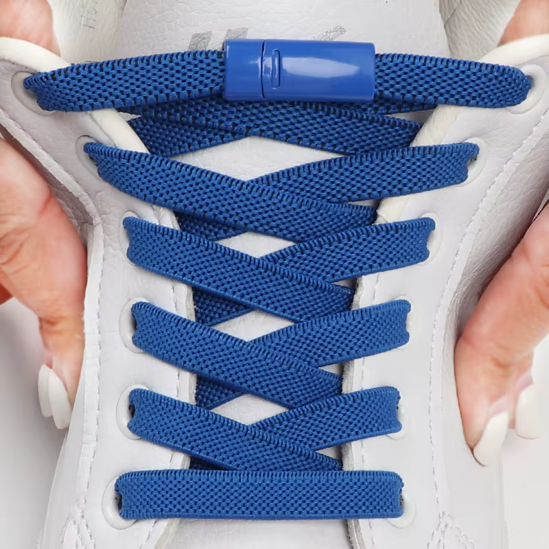 Lacets de Chaussures à Verrouillage Magnétique Sans Attaches, 8mm, Plats et artificiel astiques, Acc