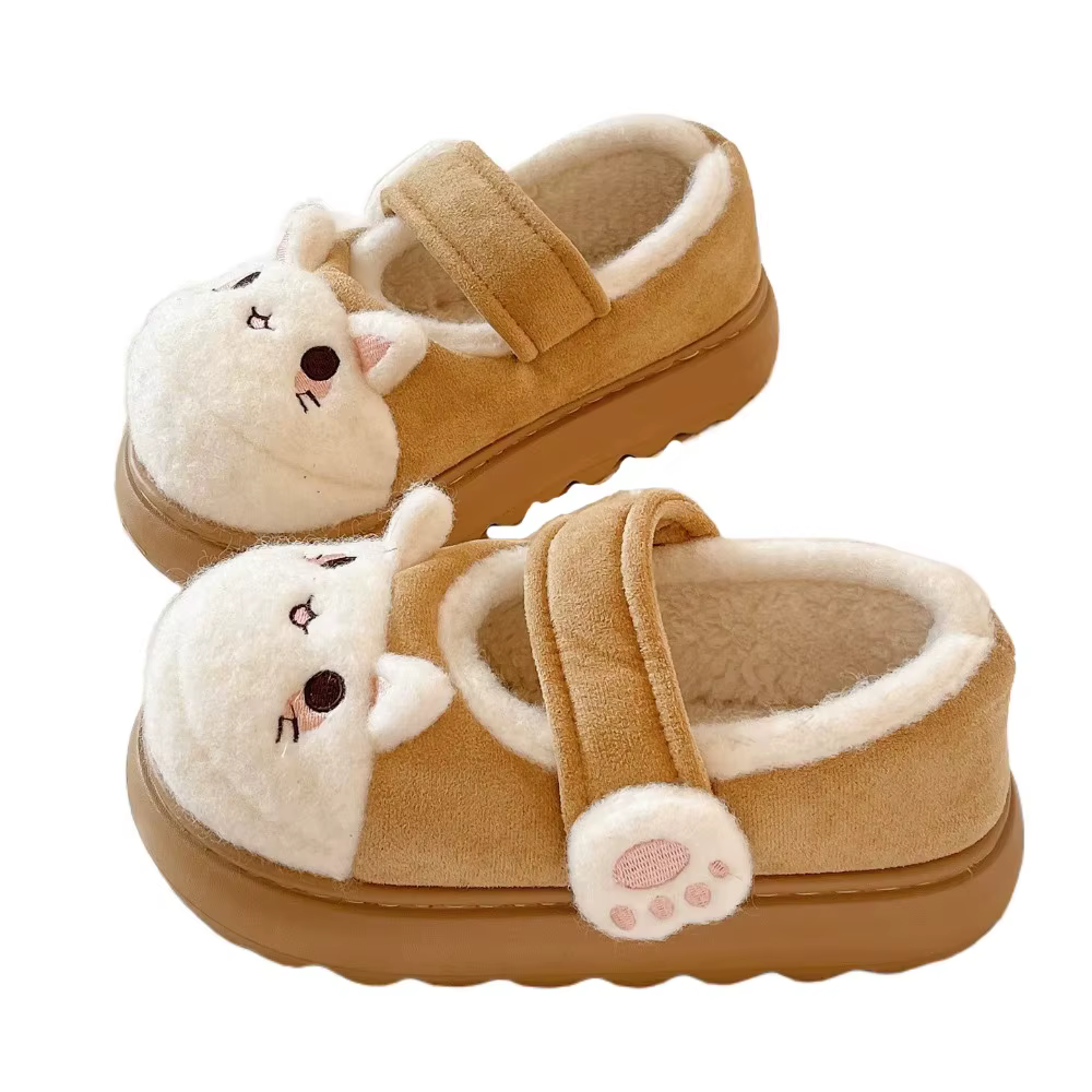 Chaussures antidérapantes en forme de patte de chat de dessin animé, pantoufles de neige d'hiver, vê