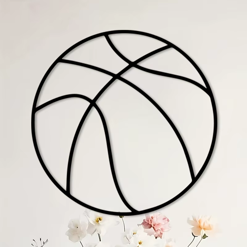 Décoration murale vintage en métal de style basket-ball, résistante aux intempéries, idéale pour la 