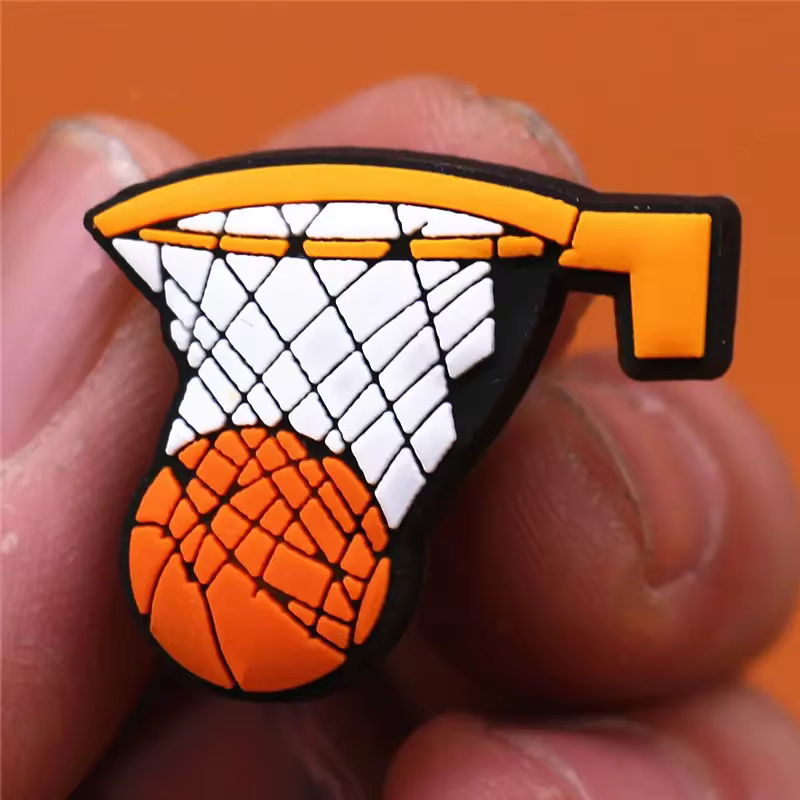 Breloques de chaussures en PVC pour jeu de balle original, mini basket-ball, football, rugby, clips 