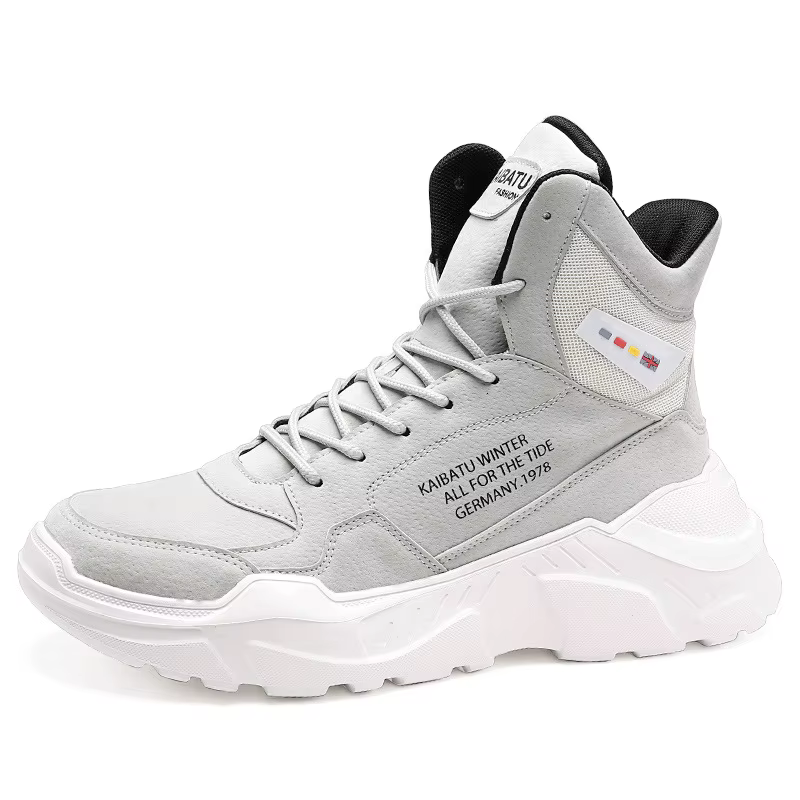 Baskets montantes en cuir violet pour hommes, chaussures à plateforme augmentant la mode, baskets de