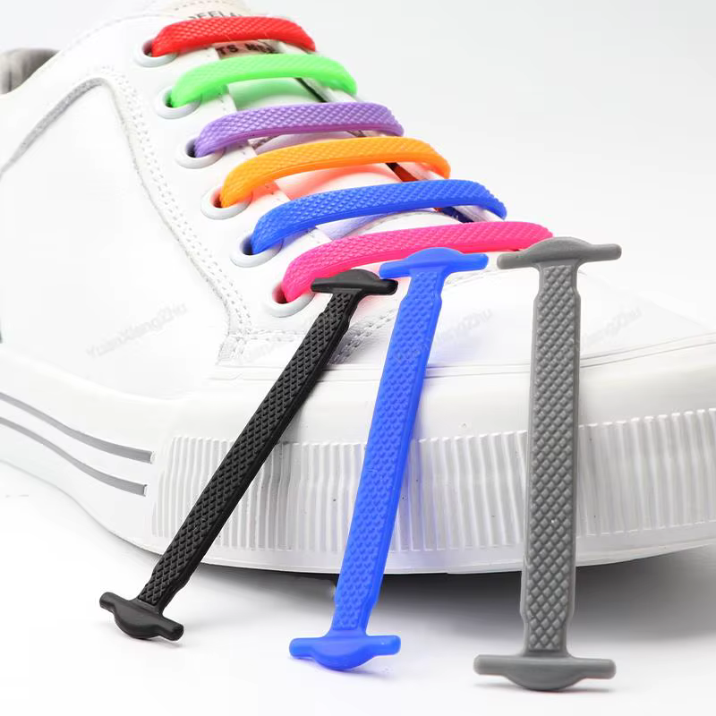 16 pièces lacets en Silicone pour chaussures sans cravate lacets de chaussures lacets élastiques bas