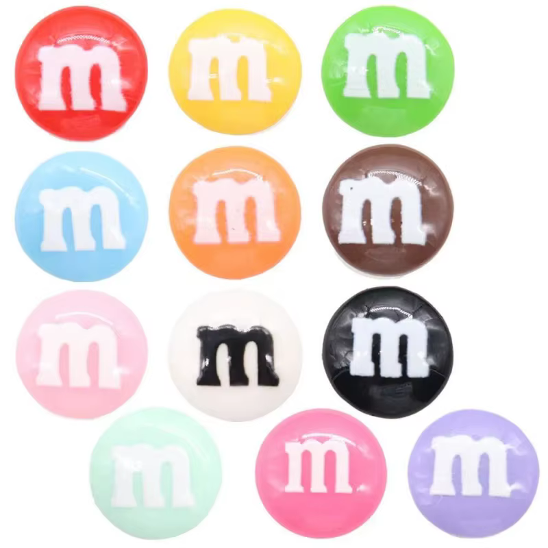 Boucle de chaussure en résine colorée, 12 pièces/ensemble MM, haricots de chocolat, adaptées aux bra