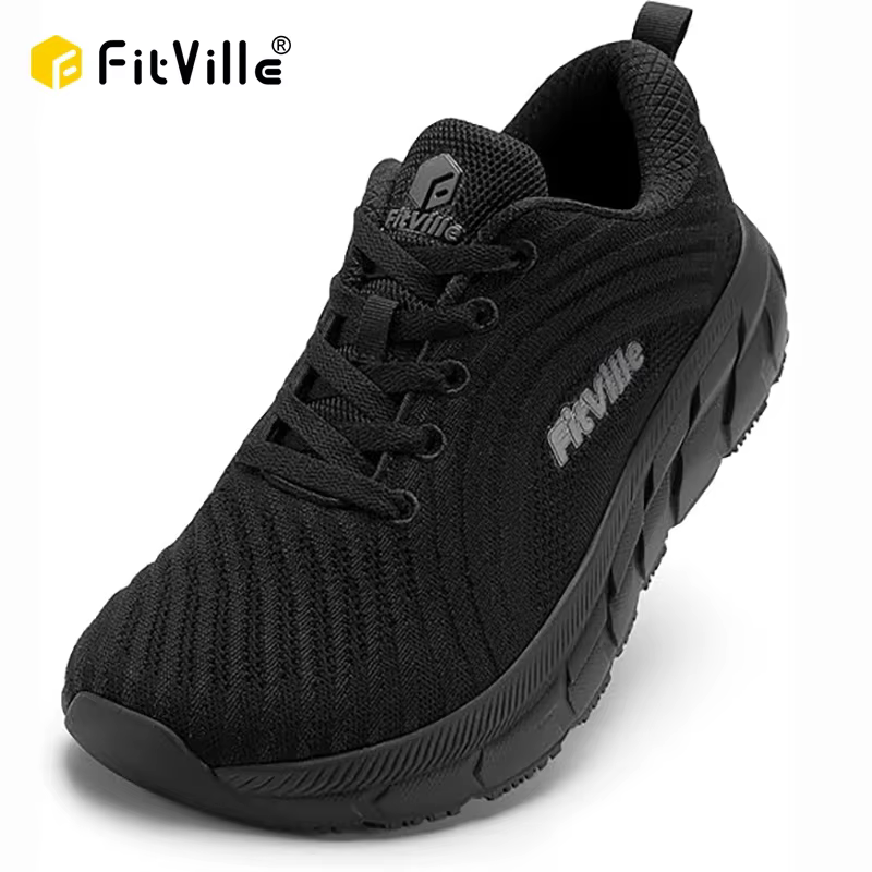 FitVille – chaussures à bout large pour hommes, chaussures de course rembourrées, très larges, antid