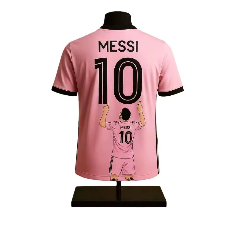 Miami Messi # T-shirt de football imprimé avec 10 numéros, style dessin animé, confortable et respir