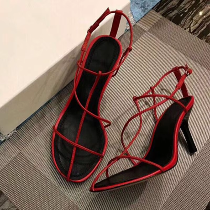 Sandales ouvertes à talons hauts pour femmes, chaussures de soirée, solides, élastiques, mode, été
