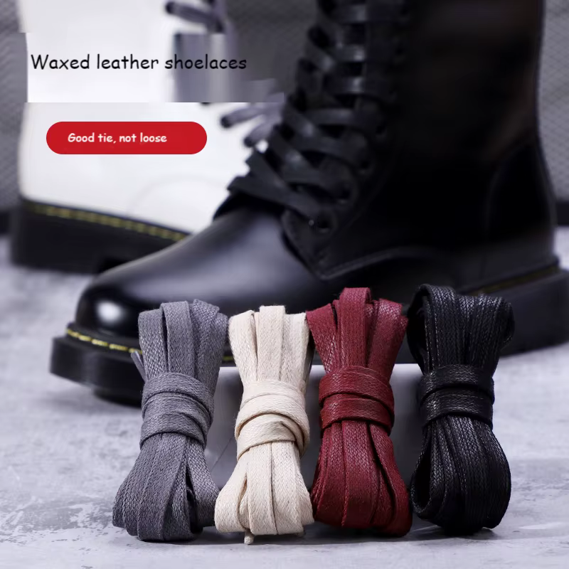 1 paire de lacets en coton ciré 0.8 CM de largeur lacets plats imperméables bottes unisexe baskets d