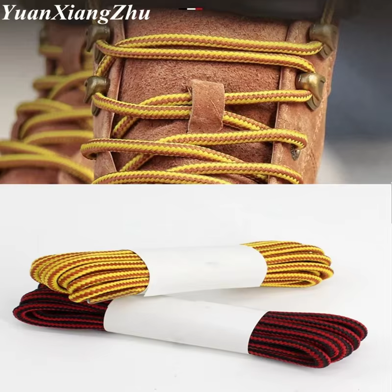 Botte d'extérieur Martin lacets de chaussures ronds randonnée marche loisirs sport lacet rayé Double