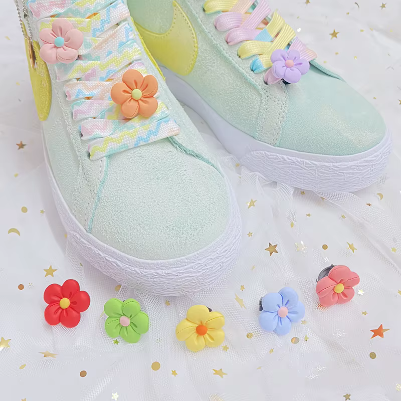 Mode 1 PC lacets pour chaussures décorations lacet fleurs boucle Clip Tennis basket-ball baskets acc