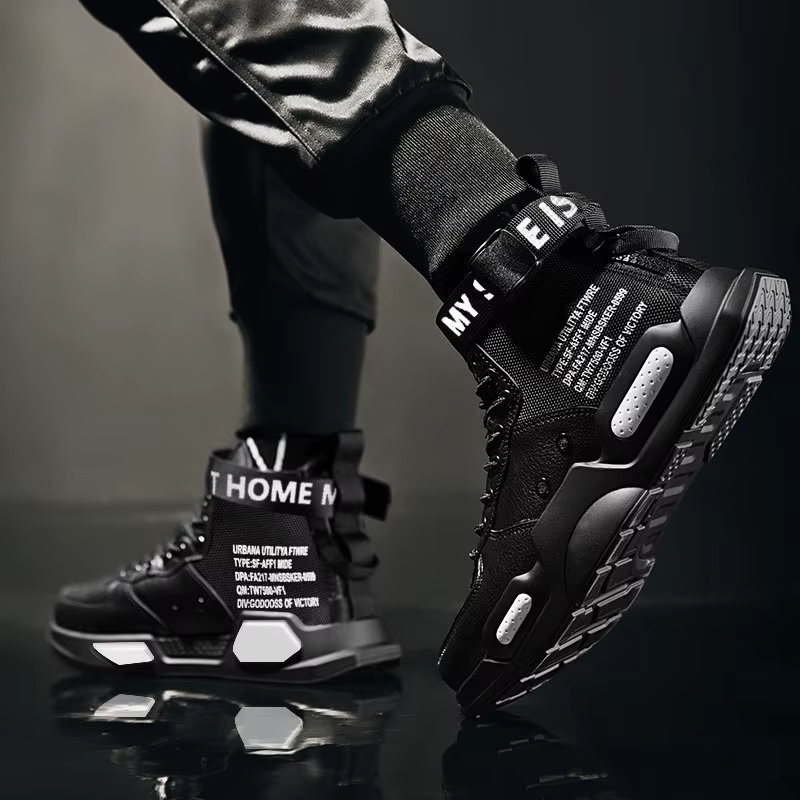 Baskets montantes pour hommes, chaussures de sport décontractées sauvages, chaussures de tennis pour