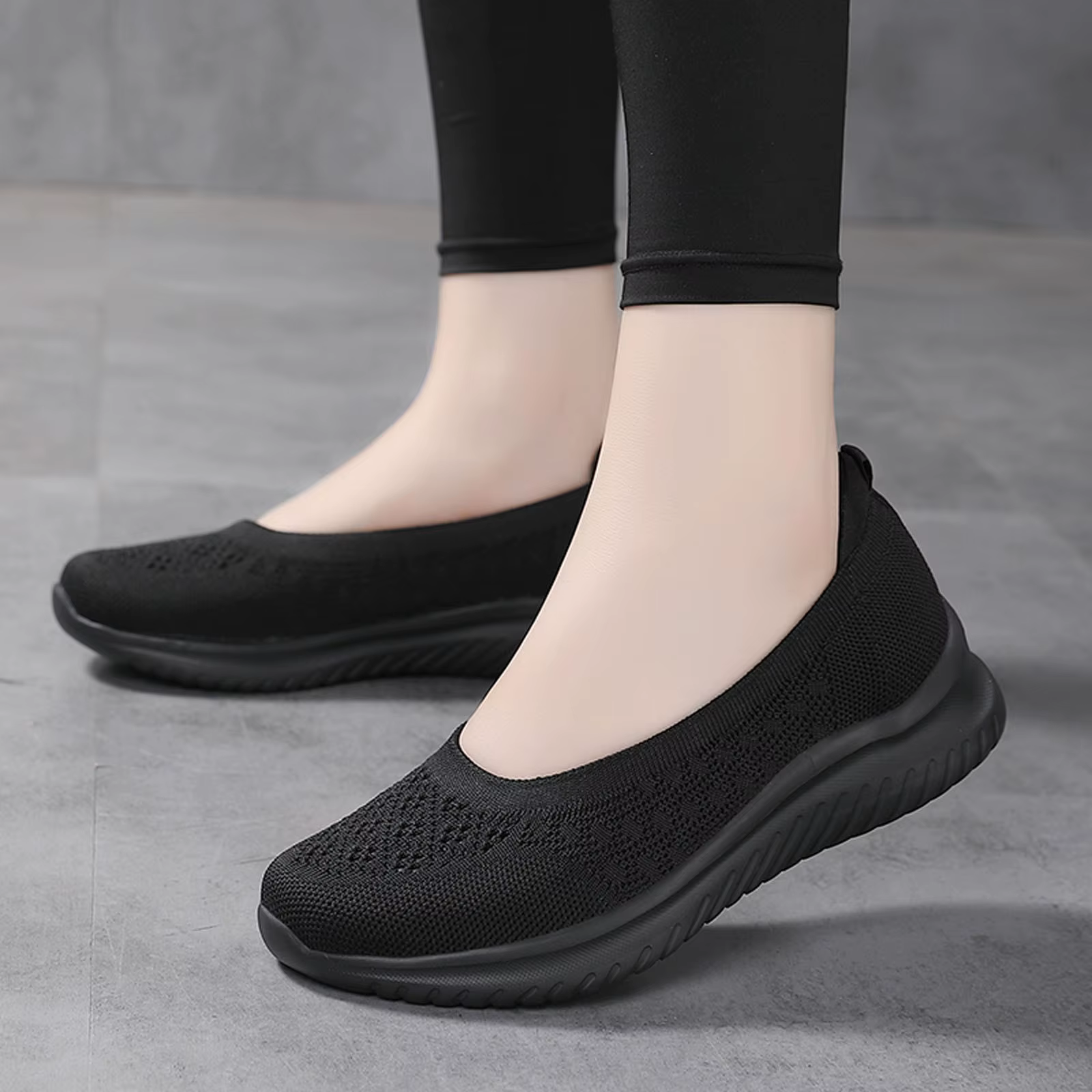 Chaussures de marche à enfiler pour femmes, maille respirante, baskets décontractées légères, coordo