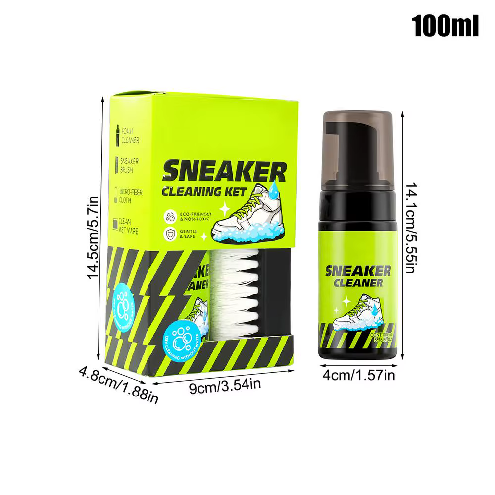 Nettoyant pour baskets 4 pièces 100ml Mousse sans rinçage Soin et dégraissant pour chaussures blanch