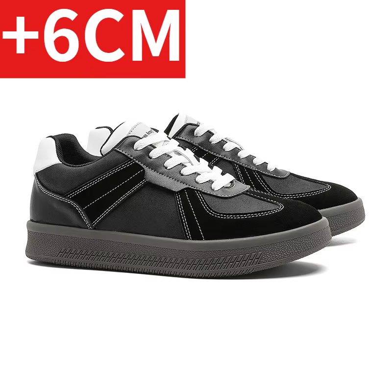 Nouvelles baskets de sport vintage noires à blocs de couleur pour hommes, basses à lacets, décontrac