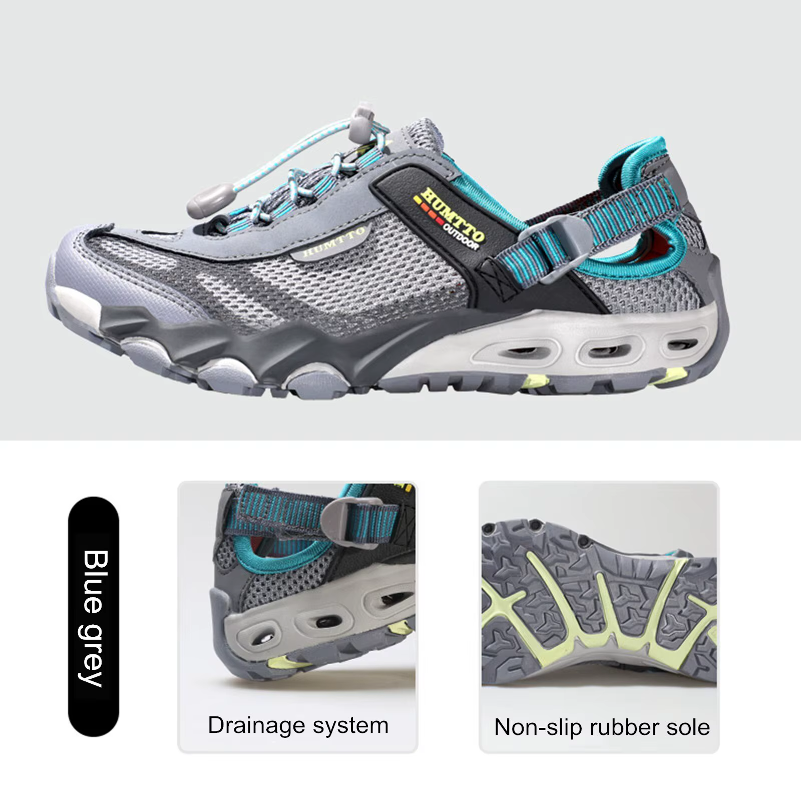 HUMTTO-Chaussures de Randonnée et Pataugeoire pour Homme, Baskets d'Extérieur Respirantes à vaccage