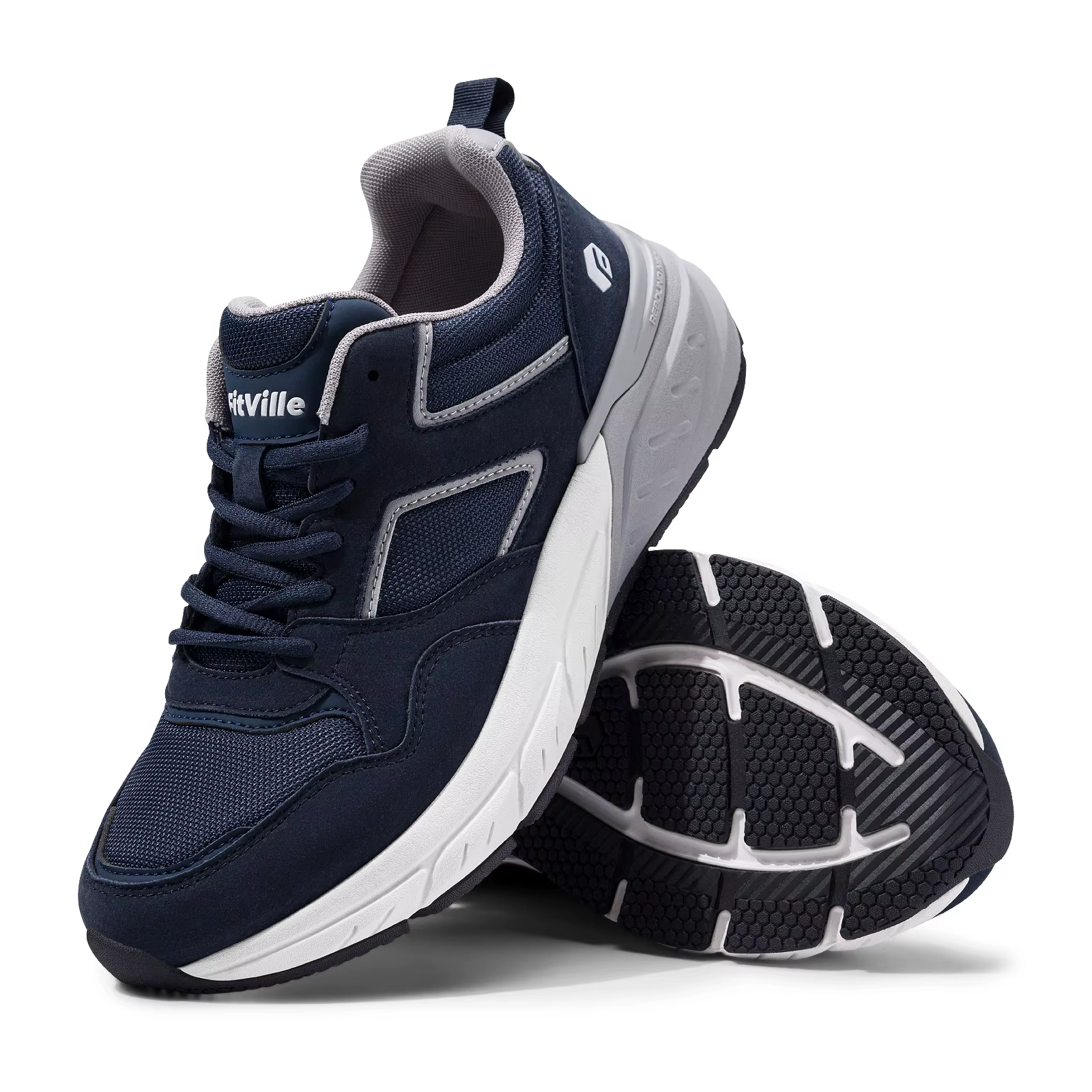 FitVille nouvelles chaussures de course pour hommes 4E baskets large largeur avec Support de voûte p