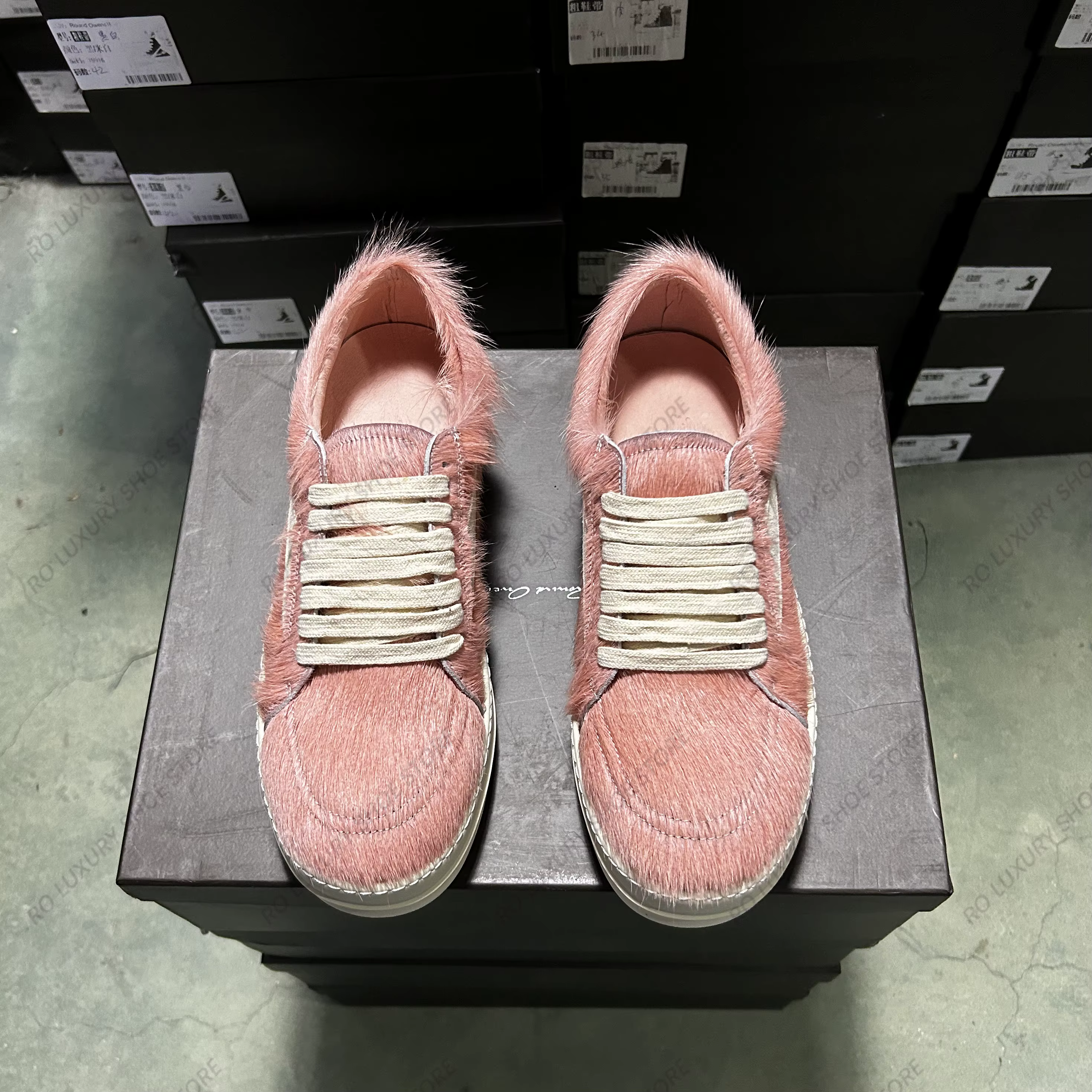 Marque décontracté femmes chaussure crin cuir hommes Sneaker rose bas à lacets chaussure concepteur