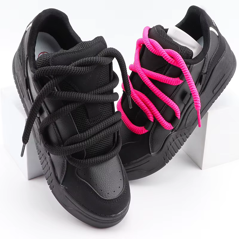 Lacets ronds en coton et lin pour baskets, bottes de Sport, chaussures de planche appropriées, toile