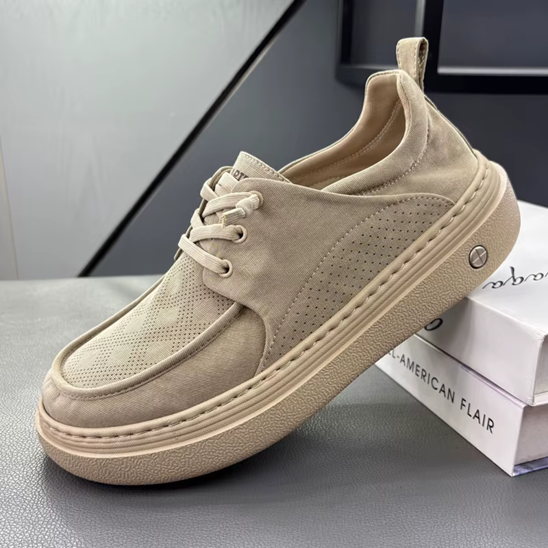 Chaussures d'été légères à fond épais, décontractées, semelle en caoutchouc respirante, faciles à po