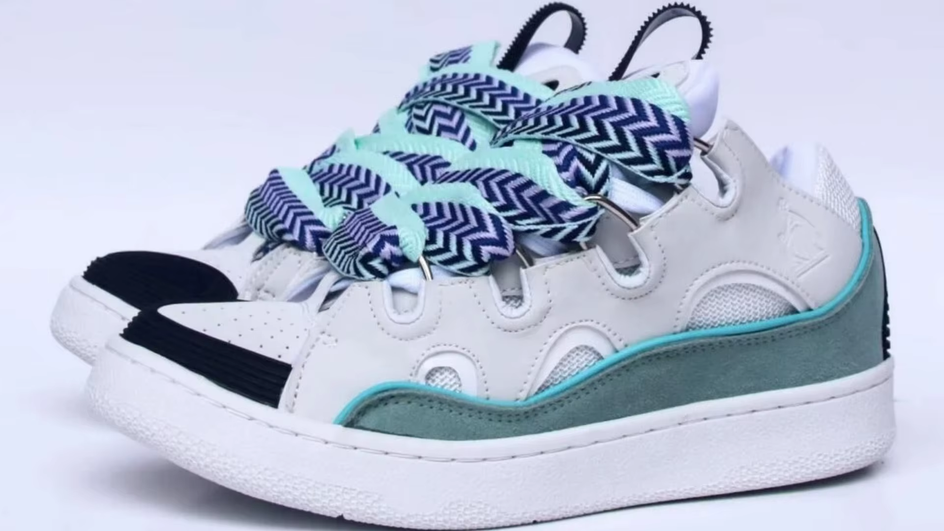 Nouvelles baskets à lacets LANVIN SPORT, plateforme, semelle épaisse, bout rond, couleurs mélangées,