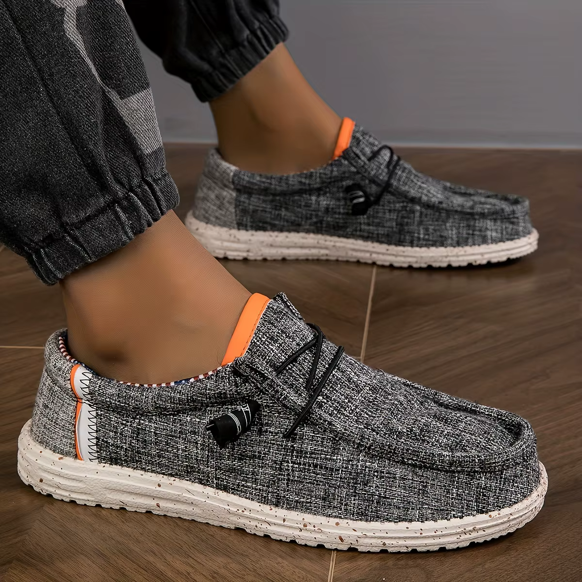 Chaussures pour hommes mocassins en toile chaussures décontractées confortables et respirantes pour