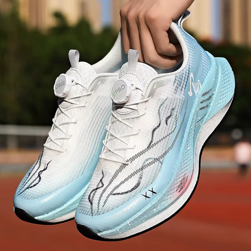 Chaussures de course professionnelles en carbone pour marathon, hommes et femmes, légères, antidérap