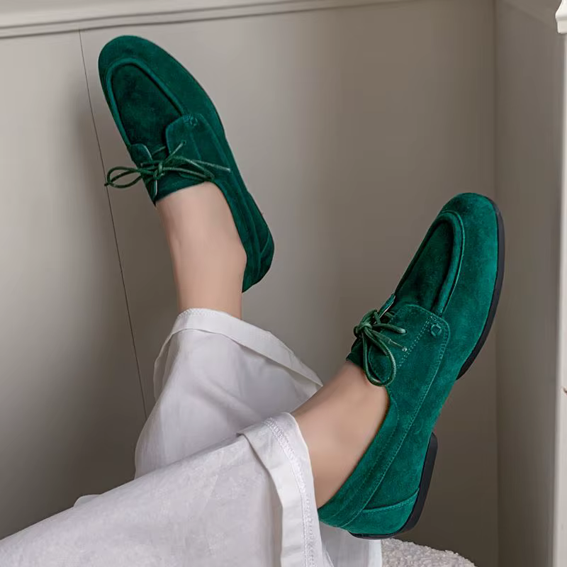 MORAZORA Ins nouveau cuir suédé de vache femmes mocassins à lacets printemps été chaussures plates p
