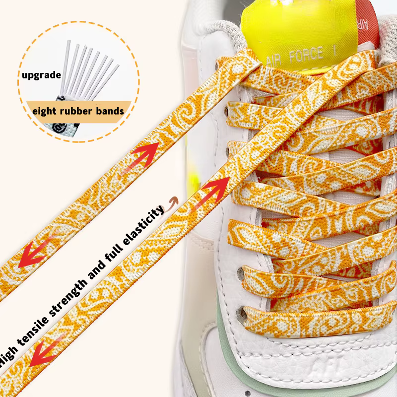 Coloré sans cravate plat randonnée chaussure de course dentelle lacets élastiques baskets d'extérieu