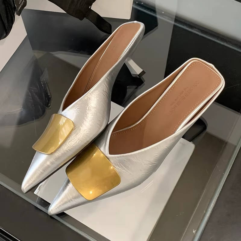 Chaussures de luxe pour femmes talons hauts Mules chaussures bout pointu sandales à talons pour femm