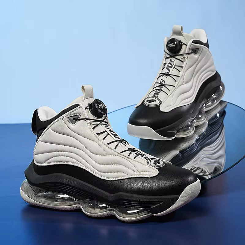 Chaussures de basketball montantes avec boucle rotative et coussin d'air, chaussures de sport pour a