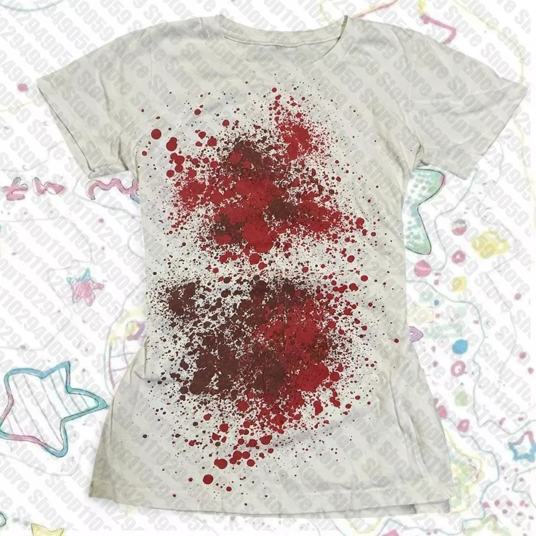 Vêtements Grunge pour Femmes, T-shirts Gothiques, Tops Y2K, Baby Tees, Tops Y2K, Kpop, Gothique, Ani