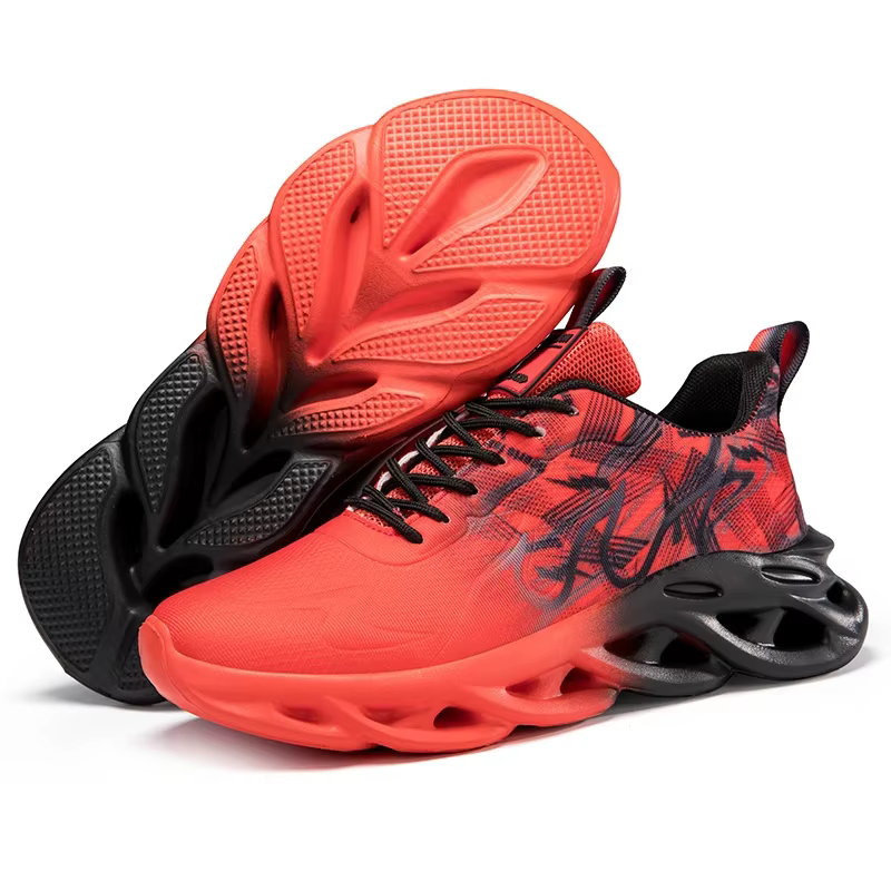 Chaussures de Course en Maille Respirante pour Homme, Baskets Plates, Anti-Baume, Douces et Conforta
