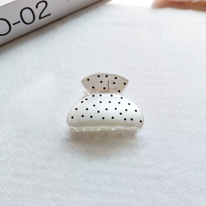 Barrettes à cheveux Style français pour femmes, Design à pois ondulés noirs, pince à cheveux à la mo