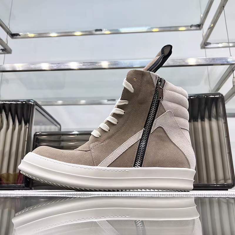 Ro chaussures hommes cuir 2025 nouveau terreux gris vache daim à lacets fermeture éclair semelle épa